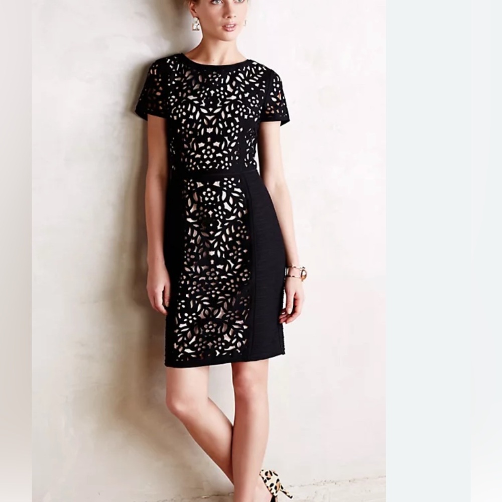 Maeve Black Cutout Midi Dress